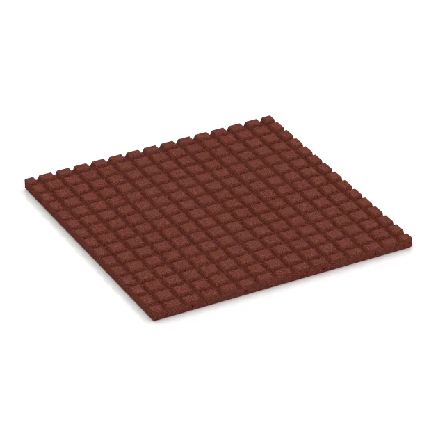 Aufsicht auf die Unterseite, also die Bodenseite von WARCO-Formteil 0781 - Fallschutzmatte im Format 1000 x 1000 x 40 mm.