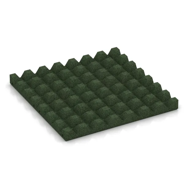 Aufsicht auf die Unterseite, also die Bodenseite von WARCO-Formteil 0662 - Fallschutzplatte im Format 500 x 500 x 45 mm.
