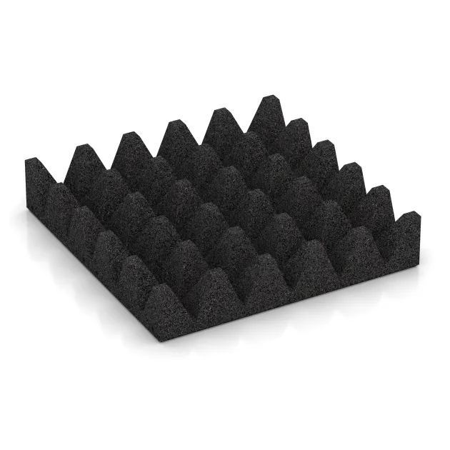 Aufsicht auf die Unterseite, also die Bodenseite von WARCO-Formteil 0744 - Fallschutzplatte im Format 500 x 500 x 100 mm.