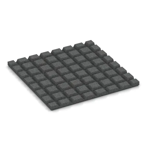 Aufsicht auf die Unterseite, also die Bodenseite von WARCO-Formteil 0535 - Balkonfliese 2,5 cm im Format 500 x 500 x 25 mm.