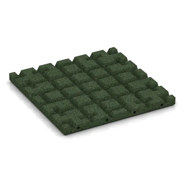 Aufsicht auf die Unterseite, also die Bodenseite von WARCO-Formteil 0516 - Terrassenfliese 3 cm im Format 400 x 400 x 30 mm.