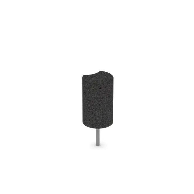Aufsicht auf die Unterseite, also die Bodenseite von WARCO-Formteil 2554 - Gummi-Palisade im Format ø250 x 400 mm.