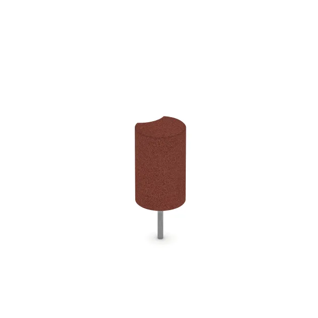 Aufsicht auf die Unterseite, also die Bodenseite von WARCO-Formteil 2549 - Gummi-Palisade im Format ø250 x 400 mm.