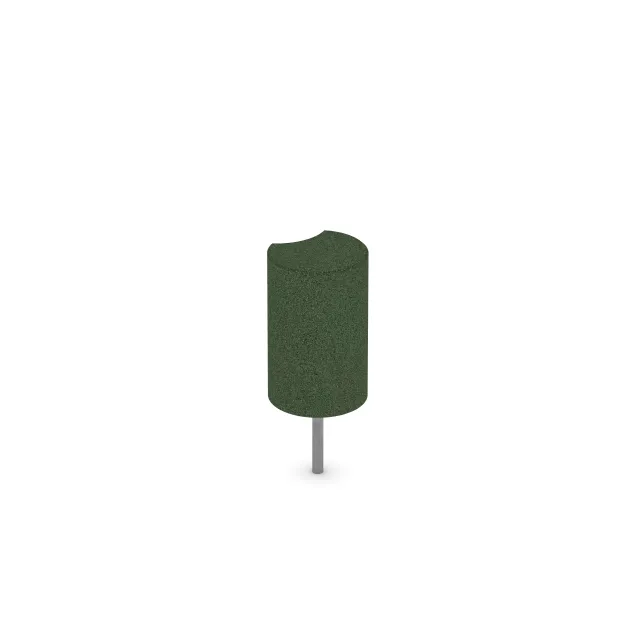 Aufsicht auf die Unterseite, also die Bodenseite von WARCO-Formteil 2552 - Gummi-Palisade im Format ø250 x 400 mm.