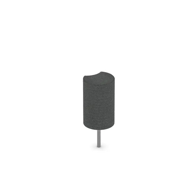 Aufsicht auf die Unterseite, also die Bodenseite von WARCO-Formteil 2553 - Gummi-Palisade im Format ø250 x 400 mm.