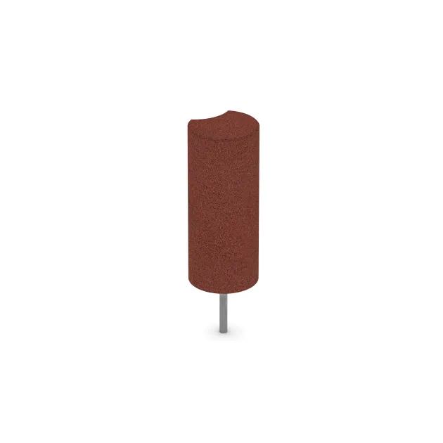 Aufsicht auf die Unterseite, also die Bodenseite von WARCO-Formteil 2555 - Gummi-Palisade im Format ø250 x 600 mm.