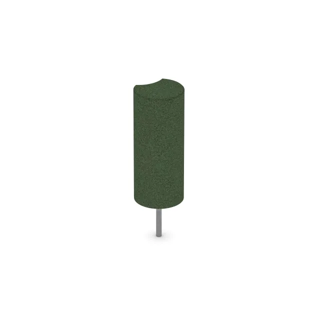 Aufsicht auf die Unterseite, also die Bodenseite von WARCO-Formteil 2558 - Gummi-Palisade im Format ø250 x 600 mm.
