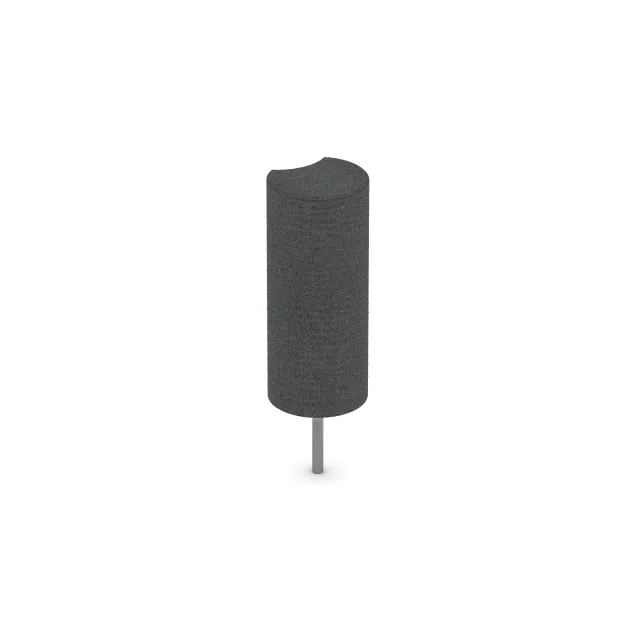 Aufsicht auf die Unterseite, also die Bodenseite von WARCO-Formteil 2559 - Gummi-Palisade im Format ø250 x 600 mm.