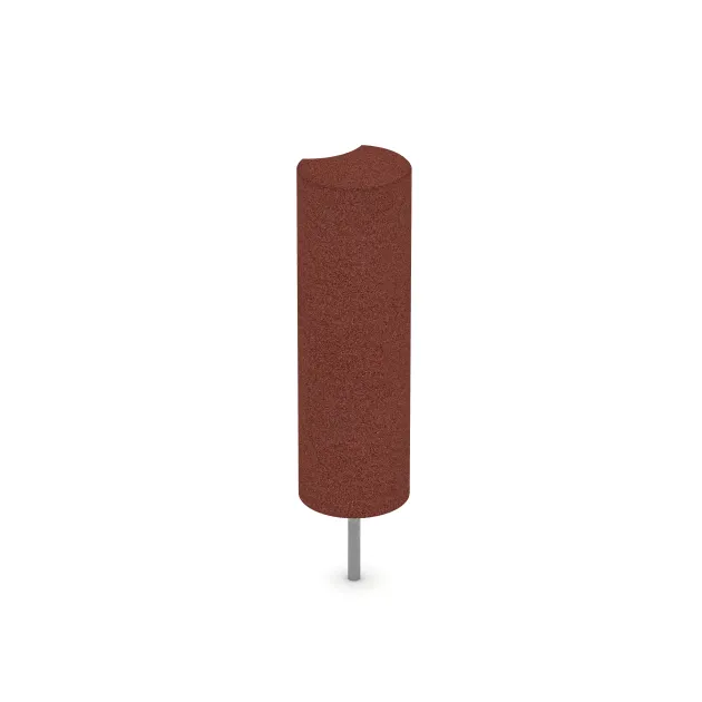 Aufsicht auf die Unterseite, also die Bodenseite von WARCO-Formteil 2561 - Gummi-Palisade im Format ø250 x 800 mm.