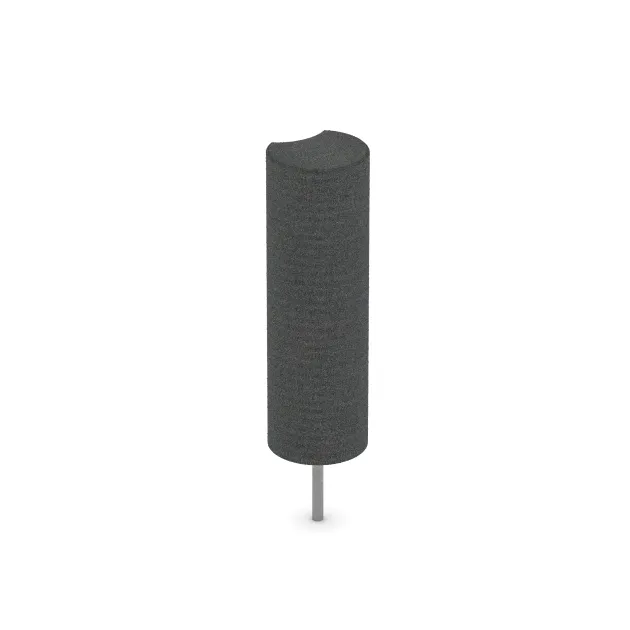 Aufsicht auf die Unterseite, also die Bodenseite von WARCO-Formteil 2565 - Gummi-Palisade im Format ø250 x 800 mm.