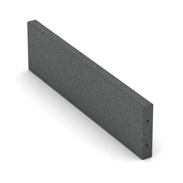 Aufsicht auf die Unterseite, also die Bodenseite von WARCO-Formteil 2595 - Gummi-Randstein im Format 1000 x 50 x 250 mm.