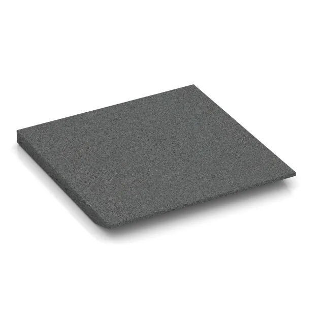 Aufsicht auf die Unterseite, also die Bodenseite von WARCO-Formteil 0430 - Rand-Platte (eine Seite abgeschrägt) im Format 500 x 500 x 40 mm.