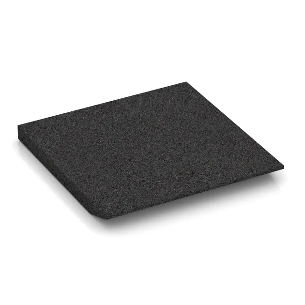 Aufsicht auf die Unterseite, also die Bodenseite von WARCO-Formteil 0437 - Rand-Platte (eine Seite abgeschrägt) im Format 500 x 500 x 45 mm.