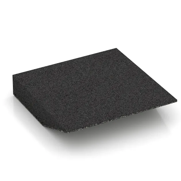 Aufsicht auf die Unterseite, also die Bodenseite von WARCO-Formteil 3819 - Rand-Platte (eine Seite abgeschrägt) im Format 500 x 500 x 100 mm.