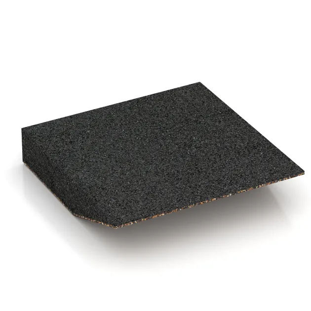 Aufsicht auf die Unterseite, also die Bodenseite von WARCO-Formteil 3820 - Rand-Platte (eine Seite abgeschrägt) im Format 500 x 500 x 100 mm.