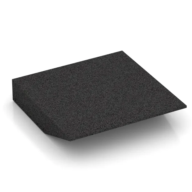 Aufsicht auf die Unterseite, also die Bodenseite von WARCO-Formteil 0461 - Rand-Platte (eine Seite abgeschrägt) im Format 500 x 500 x 100 mm.