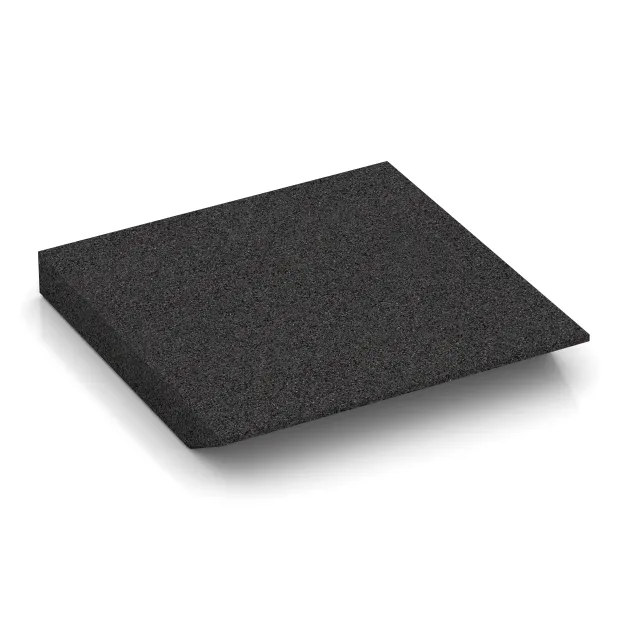 Aufsicht auf die Unterseite, also die Bodenseite von WARCO-Formteil 0449 - Rand-Platte (eine Seite abgeschrägt) im Format 500 x 500 x 65 mm.