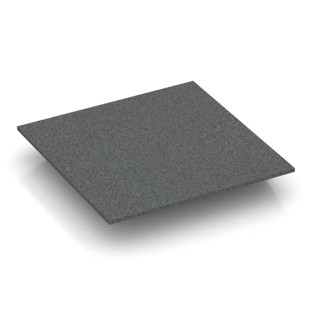 Aufsicht auf die Unterseite, also die Bodenseite von WARCO-Formteil 0496 - Eck-Platte (zwei Seiten abgeschrägt) im Format 500 x 500 x 80 mm.