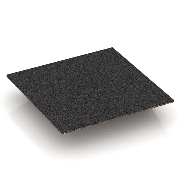 Aufsicht auf die Unterseite, also die Bodenseite von WARCO-Formteil 3834 - Eck-Platte (zwei Seiten abgeschrägt) im Format 500 x 500 x 100 mm.