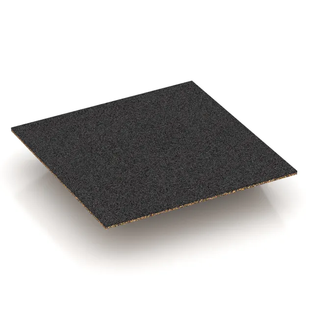 Aufsicht auf die Unterseite, also die Bodenseite von WARCO-Formteil 3823 - Eck-Platte (zwei Seiten abgeschrägt) im Format 500 x 500 x 100 mm.