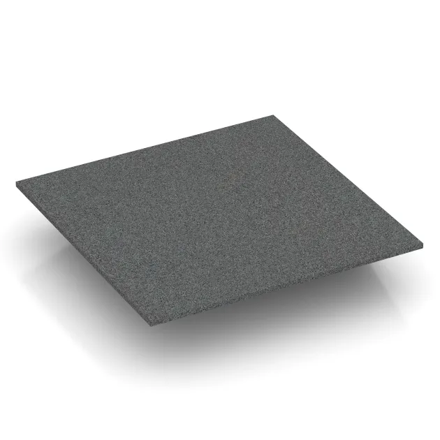 Aufsicht auf die Unterseite, also die Bodenseite von WARCO-Formteil 0502 - Eck-Platte (zwei Seiten abgeschrägt) im Format 500 x 500 x 100 mm.