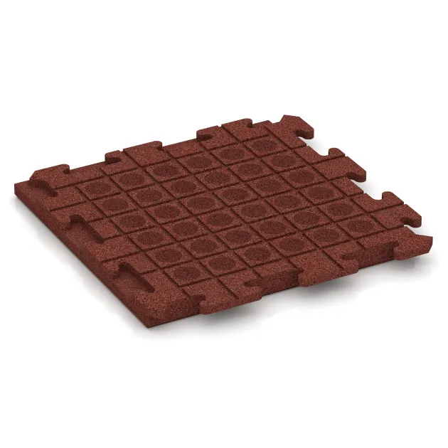 Aufsicht auf die Unterseite, also die Bodenseite von WARCO-Formteil 1393 - Hunde-Zwingermatte im Format 500 x 500 x 40 mm.