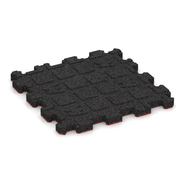 Aufsicht auf die Unterseite, also die Bodenseite von WARCO-Formteil 5983 - Fitnessmatte Premium 2 cm im Format 306 x 306 x 20 mm.