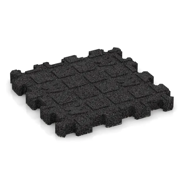Aufsicht auf die Unterseite, also die Bodenseite von WARCO-Formteil 4271 - Sportboden – fugenlos im Format 306 x 306 x 30 mm.