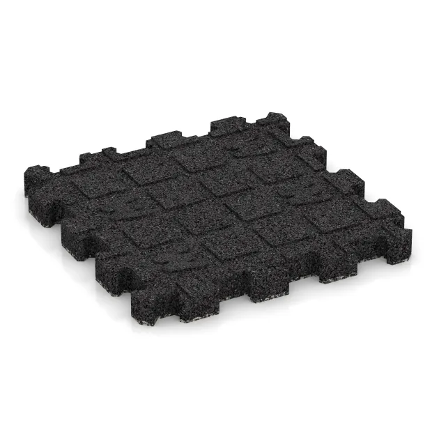 Aufsicht auf die Unterseite, also die Bodenseite von WARCO-Formteil 4272 - Sportboden – fugenlos im Format 306 x 306 x 30 mm.