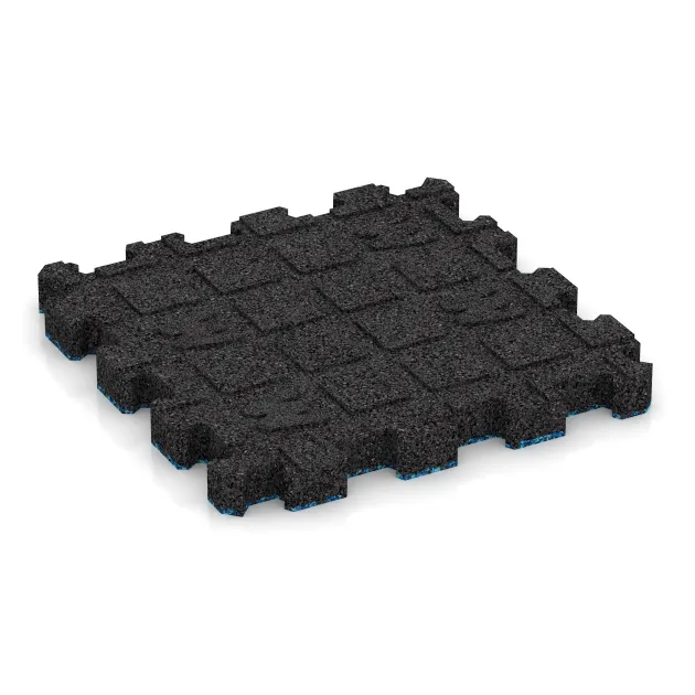 Aufsicht auf die Unterseite, also die Bodenseite von WARCO-Formteil 5421 - Sportboden – fugenlos im Format 306 x 306 x 30 mm.