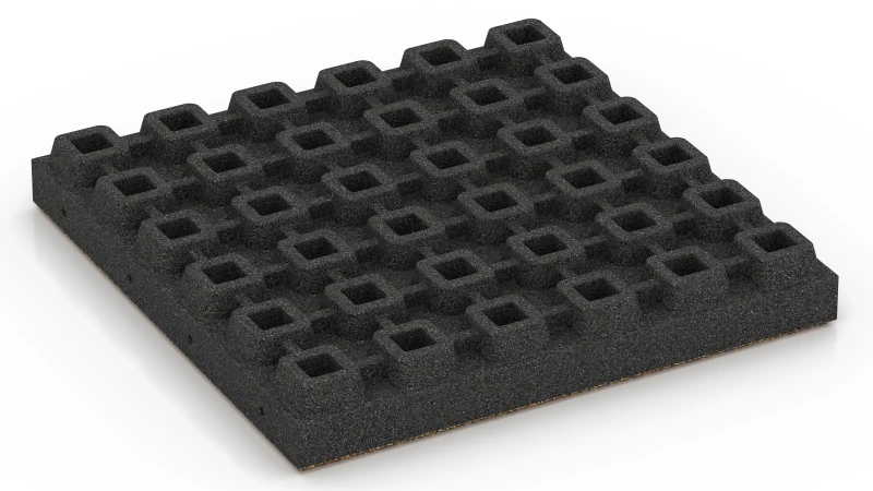 Struktur aus o-förmigen Drainagefüßen