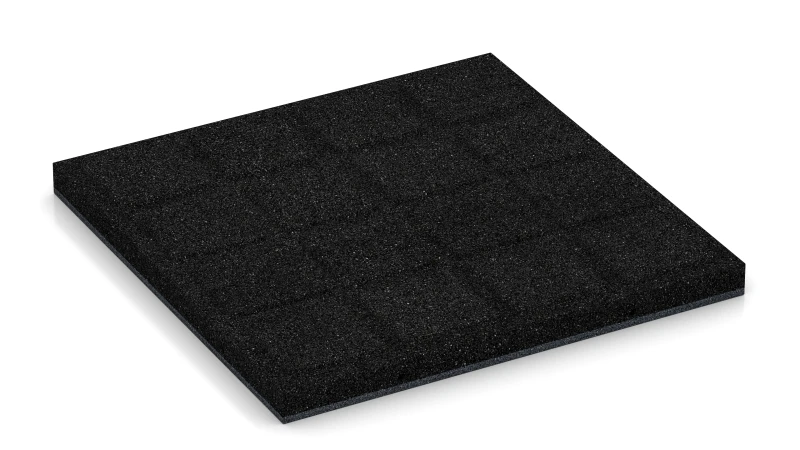 Quadratische Auflagepads mit breiten, flachen Drainagekanälen
