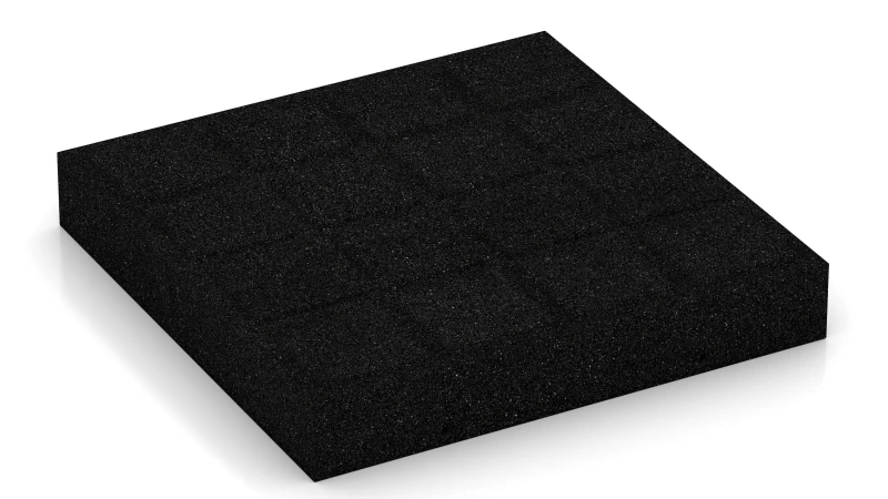 Quadratische Auflagepads mit breiten, flachen Drainagekanälen