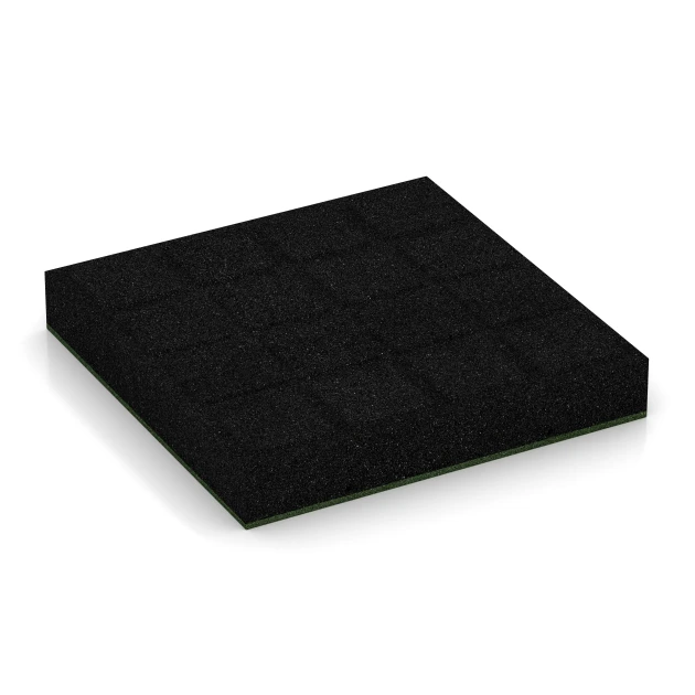 Aufsicht auf die Unterseite, also die Bodenseite von WARCO-Formteil 6207 - Fallschutzplatten im Format 50 x 50 x 8 cm.