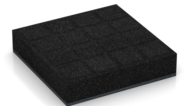 Quadratische Auflagepads mit breiten, flachen Drainagekanälen