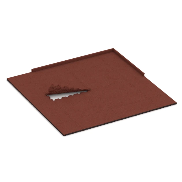 Typische Verlegung oder Einbausituation für den Artikel 3512 von WARCO - Fitness-Bodenschutzmatte, Farbton Ziegelrot in der Abmessung 1000 x 1000 x 40 mm.