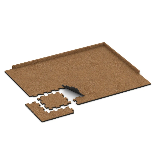 Typische Verlegung oder Einbausituation für den Artikel 2631 von WARCO - Fallschutz-Puzzlematte, Farbton Terra Cotta in der Abmessung 500 x 500 x 30 mm.