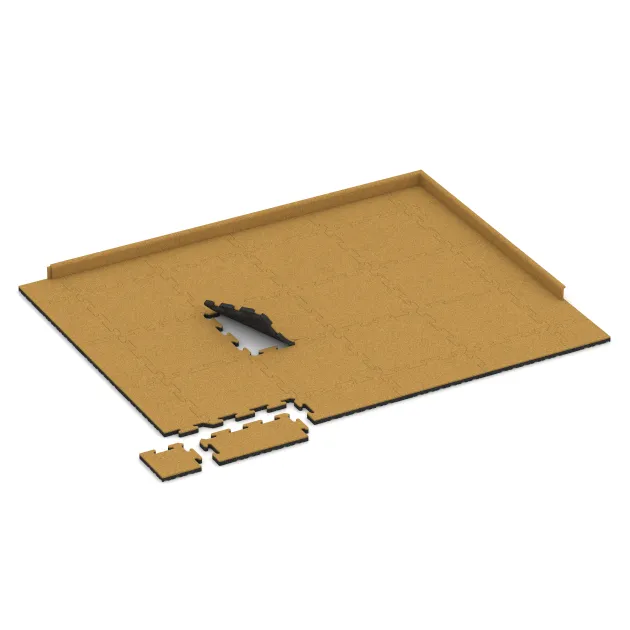 Typische Verlegung oder Einbausituation für den Artikel 5293 von WARCO - Poolfliese, Farbton Zitronengelb in der Abmessung 500 x 500 x 30 mm.