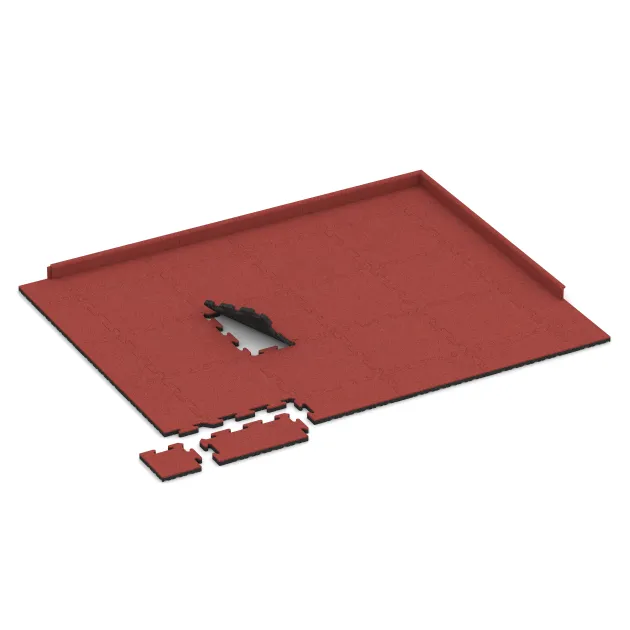 Typische Verlegung oder Einbausituation für den Artikel 5309 von WARCO - Klickfliese, Farbton Rose in der Abmessung 500 x 500 x 30 mm.