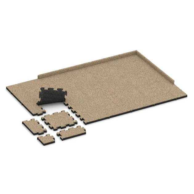 Typische Verlegung oder Einbausituation für den Artikel 4153 von WARCO - Ballspielplatte, Farbton Travertin in der Abmessung 500 x 500 x 50 mm.