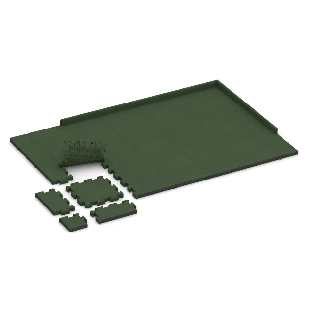 Typische Verlegung oder Einbausituation für den Artikel 4084 von WARCO - Paddockmatte, Farbton Grasgrün in der Abmessung 500 x 500 x 50 mm.