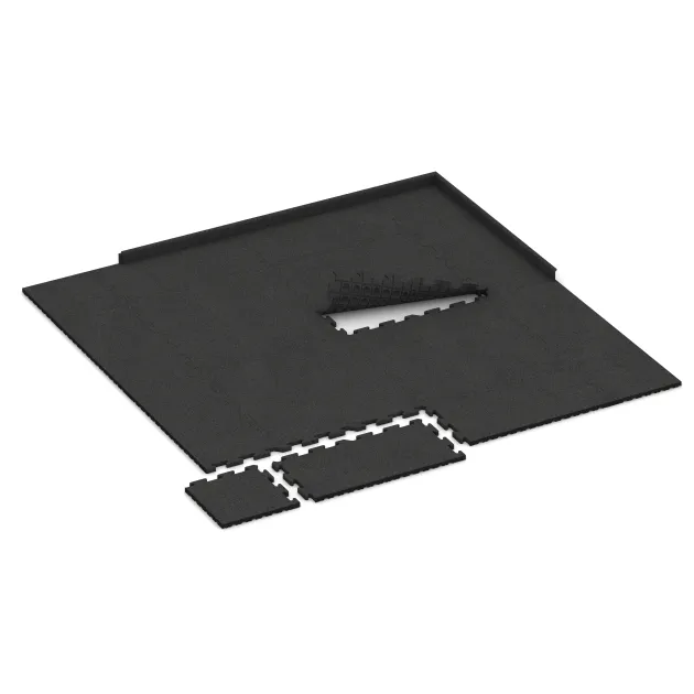 Typische Verlegung oder Einbausituation für den Artikel 5072 von WARCO - Randplatte, Farbton Anthrazit in der Abmessung 1000 x 485 x 30 mm.
