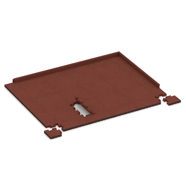 Typische Verlegung oder Einbausituation für den Artikel 5007 von WARCO - Eckplatte, Farbton Ziegelrot in der Abmessung 235 x 235 x 40 mm.