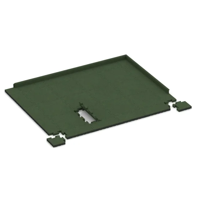 Typische Verlegung oder Einbausituation für den Artikel 5009 von WARCO - Eckplatte, Farbton Grasgrün in der Abmessung 235 x 235 x 40 mm.