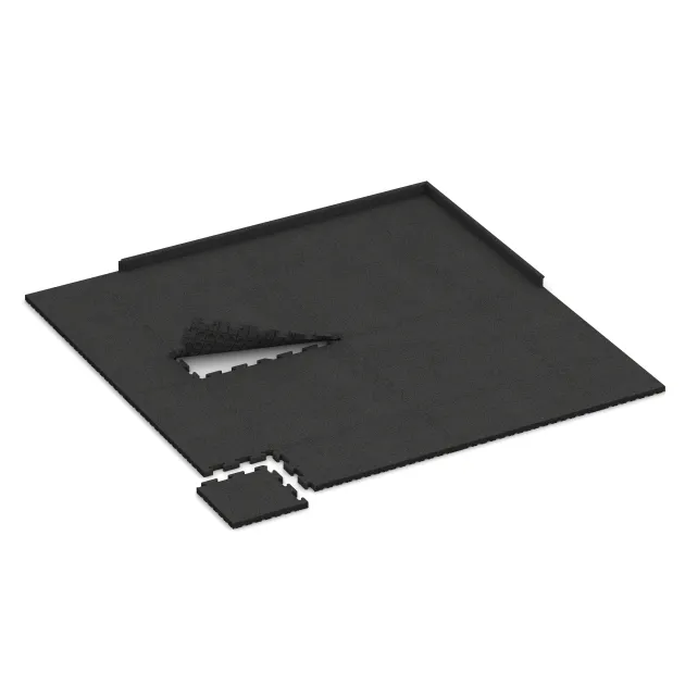 Typische Verlegung oder Einbausituation für den Artikel 5157 von WARCO - Eckplatte, Farbton Anthrazit in der Abmessung 485 x 485 x 40 mm.