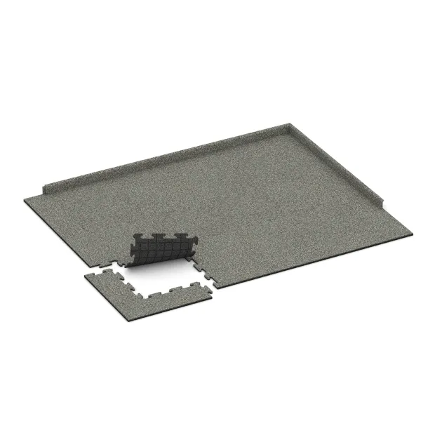 Typische Verlegung oder Einbausituation für den Artikel 4210 von WARCO - Sportboden‑Platte 1,8 cm, Farbton Grauer Granit in der Abmessung 500 x 500 x 18 mm.