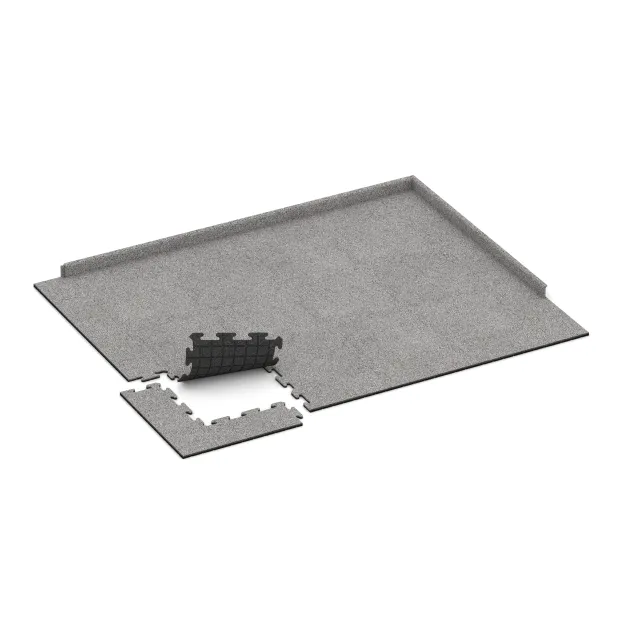 Typische Verlegung oder Einbausituation für den Artikel 4585 von WARCO - Sportboden‑Platte 1,8 cm, Farbton Grau Melange in der Abmessung 500 x 500 x 18 mm.