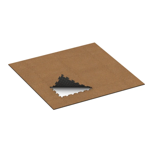 Typische Verlegung oder Einbausituation für den Artikel 5949 von WARCO - Indoor-Klickfliese, Farbton Terra Cotta in der Abmessung 100 x 100 x 1,8 cm | 1,00 m².