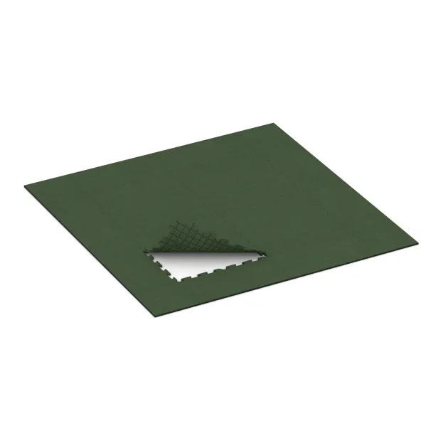 Typische Verlegung oder Einbausituation für den Artikel 0342 von WARCO - Bodenschutzmatte 1,8 cm HD – Fitness, Farbton Grasgrün in der Abmessung 1000 x 1000 x 18 mm.