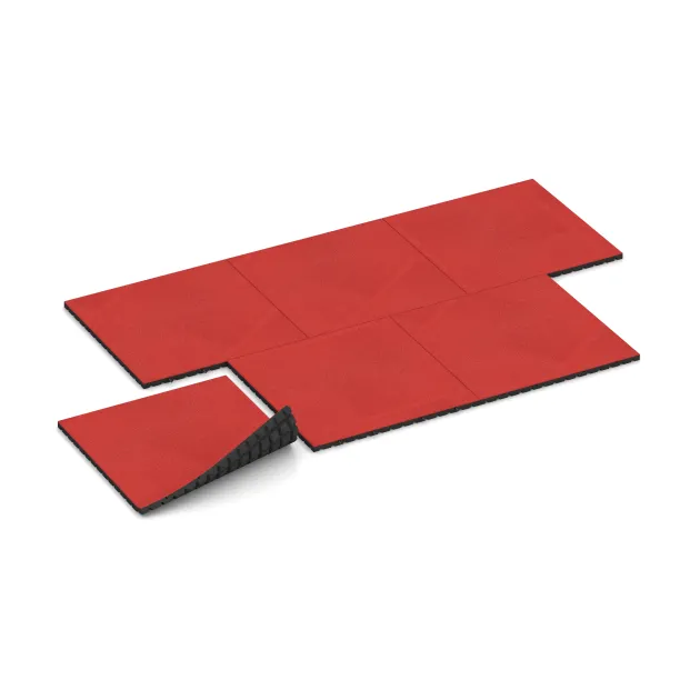 Typische Verlegung oder Einbausituation für den Artikel 0773 von WARCO - Fallschutzmatte, Farbton Rose in der Abmessung 1000 x 1000 x 40 mm.